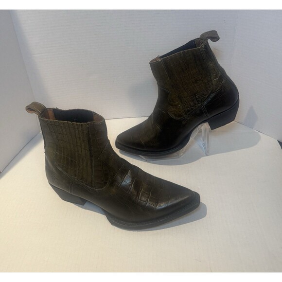 New FRYE SACHA CHELSEA Boots Green Leather Women's Size 9 B - Picture 1 of 11